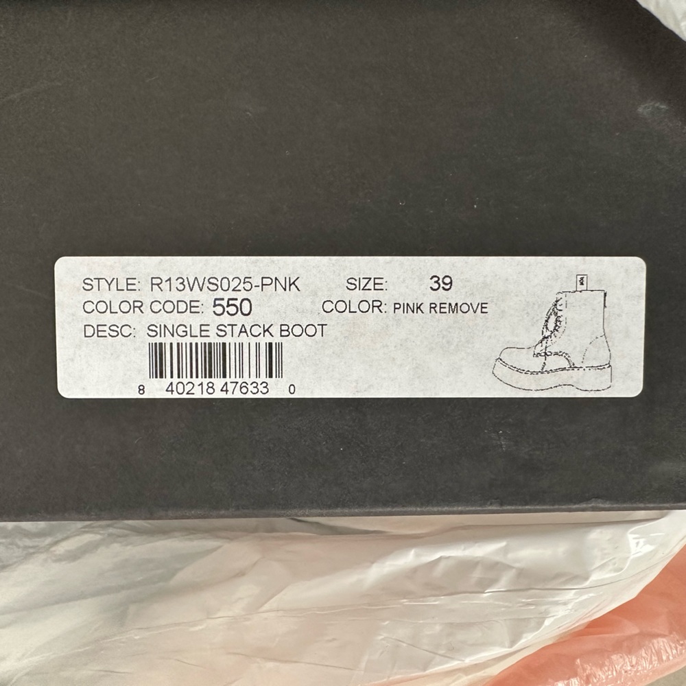 NIB R13 Single Stack Boot, 39 - Picture 15 of 16